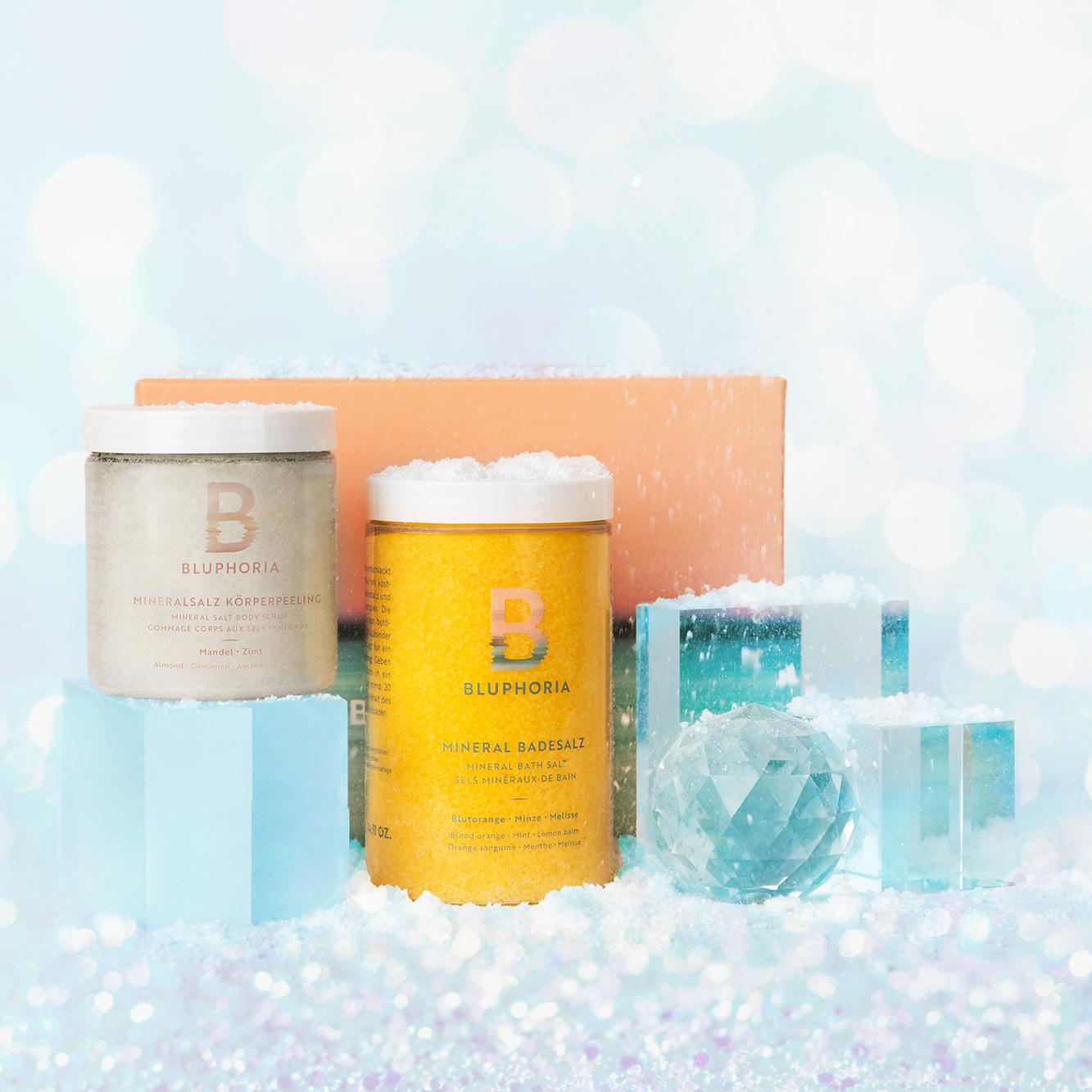 BLUPHORIA Weihnachtsbox mit Peelingsalz und Badesalz